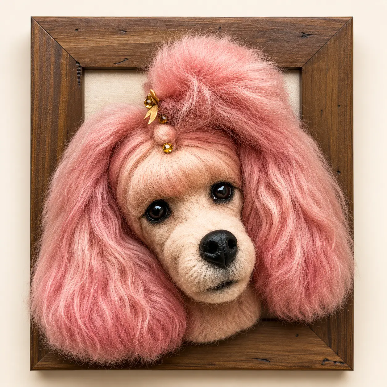 Retrato de Poodle em feltragem